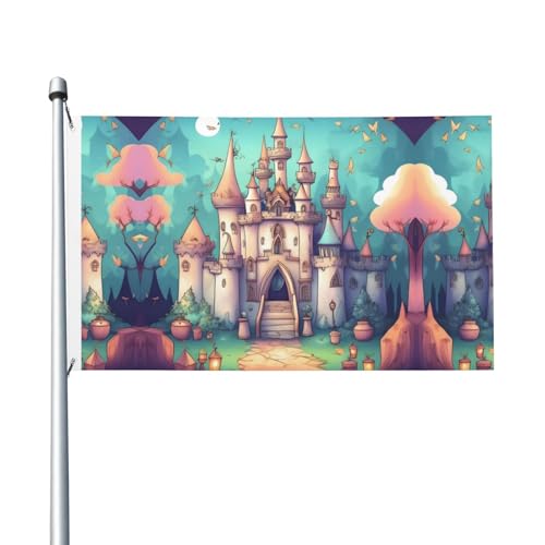Klassische Schloss-Flaggen, 90 x 150 cm, farbecht, für Innen- und Außenbereich, mit Metallösen, für Zuhause, Urlaubsdekoration Klassische Schloss-Flaggen, 90 x 150 cm, farbecht, für Innen- und Außenbereich, mit Metallösen, für Zuhause, Urlaubsdekoration von LiuMng