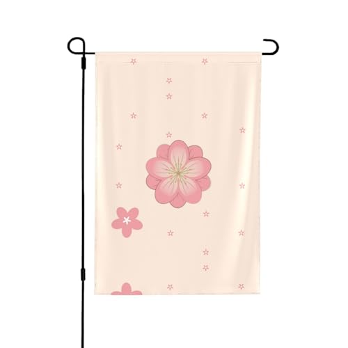 Kleine rosa Kirschblüten-Druck, doppelseitige Gartenflagge, farbecht, Feiertagsbanner, für Hof-Dekoration, Willkommensschild, 31,8 x 45,7 cm Kleine rosa Kirschblüten-Druck, doppelseitige Gartenflagge, farbecht, Feiertagsbanner, für Hof-Dekoration, Willkommensschild, 31,8 x 45,7 cm von LiuMng