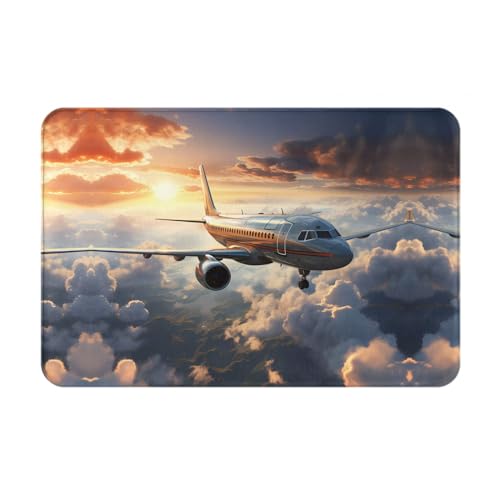 LiuMng Airplanes are Soaring Ganzjahres-Fußmatte, wasserabsorbierend, rutschfest, Fußmatten für Vorder- und Hintertür, Schuhkratzer, 40,6 x 61 cm von LiuMng