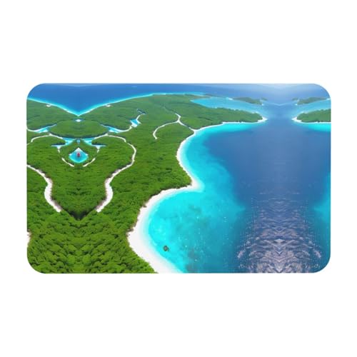 LiuMng An Island in the Ocean Wasserglocken-Badvorleger – saugfähige Duschmatte, Badezimmerläufer, Teppiche, Bodenmatte, passt unter die Tür LiuMng An Island in the Ocean Wasserglocken-Badvorleger – saugfähige Duschmatte, Badezimmerläufer, Teppiche, Bodenmatte, passt unter die Tür von LiuMng