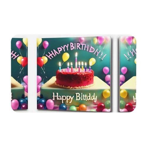 LiuMng Badematte "Happy Birthday", schöner Druck, Kieselgur, saugfähig, Badläufer, Teppich, Bodenmatte, passt unter die Tür von LiuMng