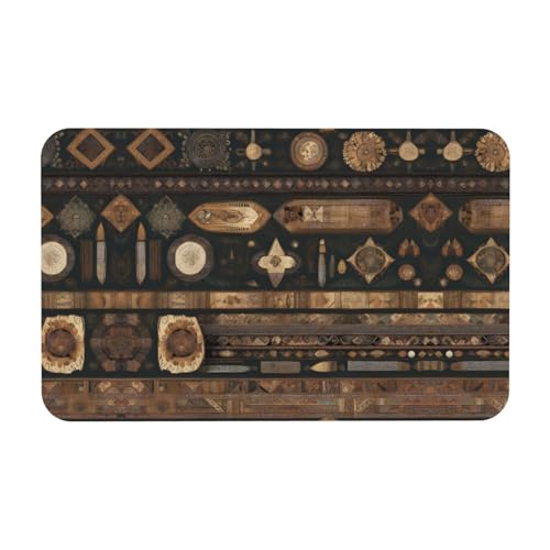 LiuMng Badematte im böhmischen Stil mit Kieselgur-Motiv, saugfähige Duschmatte, Badezimmerläufer, Teppich, Bodenmatte, passt unter die Tür LiuMng Badematte im böhmischen Stil mit Kieselgur-Motiv, saugfähige Duschmatte, Badezimmerläufer, Teppich, Bodenmatte, passt unter die Tür von LiuMng