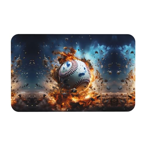 LiuMng Badematte mit Baseball-Aufdruck, Kieselgur-Motiv, saugfähig, Badläufer, Teppich, Bodenmatte, passt unter die Tür LiuMng Badematte mit Baseball-Aufdruck, Kieselgur-Motiv, saugfähig, Badläufer, Teppich, Bodenmatte, passt unter die Tür von LiuMng