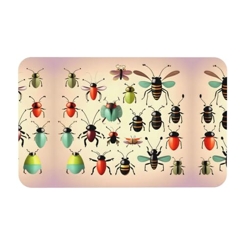 LiuMng Badematte mit Cartoon-Motiv, kleine Insekten, Kieselgur-Motiv, saugfähig, Duschmatte, Badezimmerläufer, Teppich, Bodenmatte, passt unter die Tür LiuMng Badematte mit Cartoon-Motiv, kleine Insekten, Kieselgur-Motiv, saugfähig, Duschmatte, Badezimmerläufer, Teppich, Bodenmatte, passt unter die Tür von LiuMng