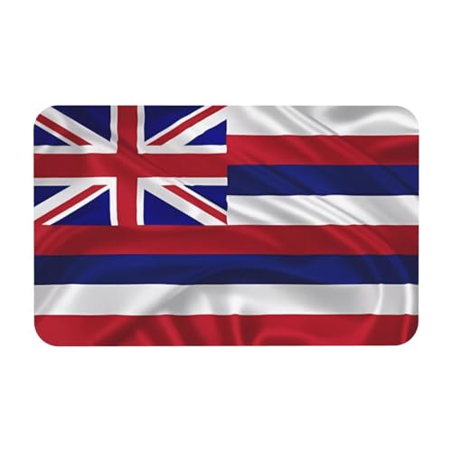 LiuMng Badematte mit Flagge von Hawaii, amerikanischer Druck, Kieselgur, saugfähig, Badläufer, Teppich, Bodenmatte, passt unter die Tür von LiuMng