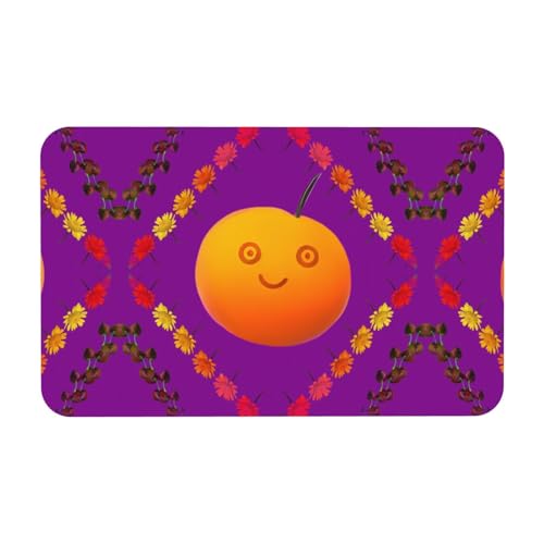 LiuMng Badematte mit Smiley-Motiv, orangefarbener Druck, Kieselgur, saugfähig, Duschmatte, Badezimmerläufer, Teppich, Bodenmatte, passt unter die Tür LiuMng Badematte mit Smiley-Motiv, orangefarbener Druck, Kieselgur, saugfähig, Duschmatte, Badezimmerläufer, Teppich, Bodenmatte, passt unter die Tür von LiuMng