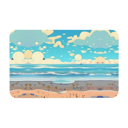 LiuMng Badematte mit Strand-Cartoon-Druck, Kieselgur-Motiv, saugfähig, Duschmatte, Badezimmerläufer, Teppich, Bodenmatte, passt unter die Tür LiuMng Badematte mit Strand-Cartoon-Druck, Kieselgur-Motiv, saugfähig, Duschmatte, Badezimmerläufer, Teppich, Bodenmatte, passt unter die Tür von LiuMng