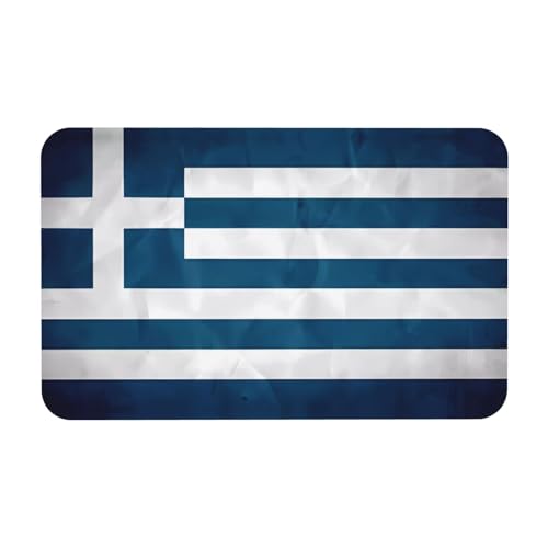 LiuMng Badematte mit griechischer Flagge, Kieselgur-Motiv, saugfähig, Duschmatte, Badezimmerläufer, Teppich, Bodenmatte, passt unter die Tür LiuMng Badematte mit griechischer Flagge, Kieselgur-Motiv, saugfähig, Duschmatte, Badezimmerläufer, Teppich, Bodenmatte, passt unter die Tür von LiuMng
