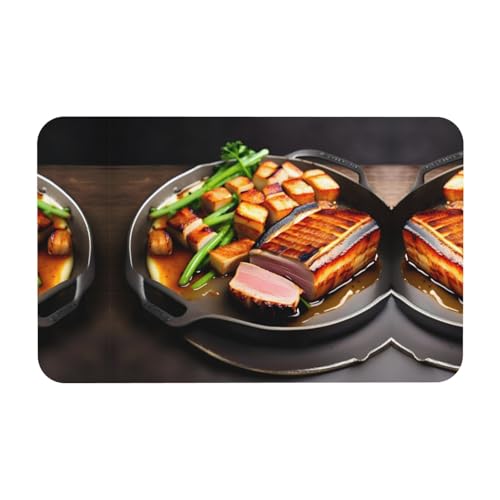 LiuMng Badematte mit köstlichem gegrilltem Fleischdruck, Kieselgur, saugfähig, Badläufer, Teppich, Bodenmatte, passt unter die Tür LiuMng Badematte mit köstlichem gegrilltem Fleischdruck, Kieselgur, saugfähig, Badläufer, Teppich, Bodenmatte, passt unter die Tür von LiuMng