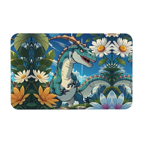 LiuMng Badematte mit süßem Dinosaurier-Druck, Kieselgur-Motiv, saugfähig, Badläufer, Teppich, Bodenmatte, passt unter die Tür LiuMng Badematte mit süßem Dinosaurier-Druck, Kieselgur-Motiv, saugfähig, Badläufer, Teppich, Bodenmatte, passt unter die Tür von LiuMng