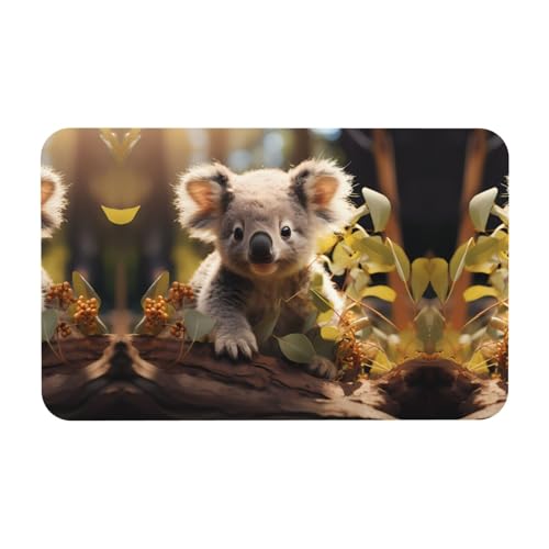 LiuMng Badematte mit süßem Koala-Pflanzendruck, Kieselgur-Erde, saugfähige Duschmatte, Badezimmerläufer, Teppich, Bodenmatte, passt unter die Tür LiuMng Badematte mit süßem Koala-Pflanzendruck, Kieselgur-Erde, saugfähige Duschmatte, Badezimmerläufer, Teppich, Bodenmatte, passt unter die Tür von LiuMng