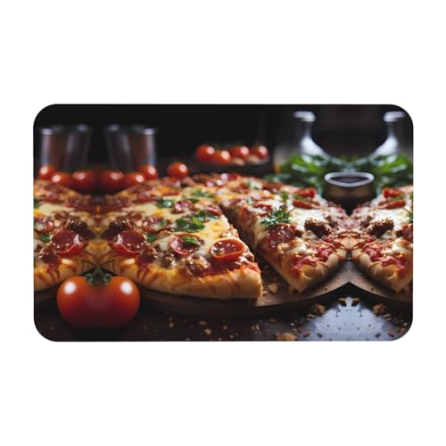 LiuMng Badematte mit verlockender Wurst-Pizza-Aufdruck, Kieselgur-Erde, saugfähige Duschmatte, Badezimmerläufer, Teppich, Bodenmatte, passt unter die Tür LiuMng Badematte mit verlockender Wurst-Pizza-Aufdruck, Kieselgur-Erde, saugfähige Duschmatte, Badezimmerläufer, Teppich, Bodenmatte, passt unter die Tür von LiuMng