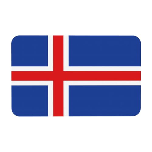 LiuMng Badvorleger mit Flagge von Island, Kieselgur-Motiv, saugfähig, Badläufer, Teppich, Bodenmatte, passt unter die Tür LiuMng Badvorleger mit Flagge von Island, Kieselgur-Motiv, saugfähig, Badläufer, Teppich, Bodenmatte, passt unter die Tür von LiuMng