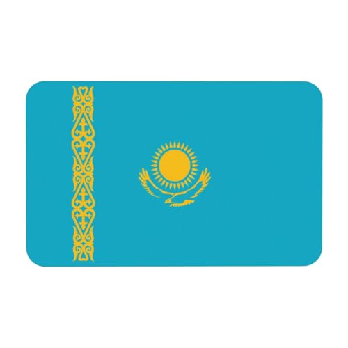 LiuMng Badvorleger mit Flagge von Kasachstan, Kieselgur-Motiv, saugfähige Duschmatte, Badezimmerläufer, Teppich, Bodenmatte, passt unter die Tür LiuMng Badvorleger mit Flagge von Kasachstan, Kieselgur-Motiv, saugfähige Duschmatte, Badezimmerläufer, Teppich, Bodenmatte, passt unter die Tür von LiuMng