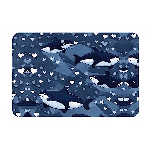 LiuMng Blaue Winter-Fußmatte, Motiv: Killerwal, 40,6 x 61 cm, wasserabsorbierend, rutschfest, Fußmatten für Vorder- und Hintertür/Willkommensmatte LiuMng Blaue Winter-Fußmatte, Motiv: Killerwal, 40,6 x 61 cm, wasserabsorbierend, rutschfest, Fußmatten für Vorder- und Hintertür/Willkommensmatte von LiuMng