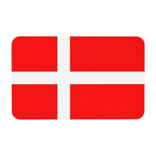 LiuMng Dänemark, dänische Flagge, Kieselgur-Badvorleger, saugfähige Duschmatte, Badezimmerläufer, Teppich, Bodenmatte, passt unter die Tür LiuMng Dänemark, dänische Flagge, Kieselgur-Badvorleger, saugfähige Duschmatte, Badezimmerläufer, Teppich, Bodenmatte, passt unter die Tür von LiuMng