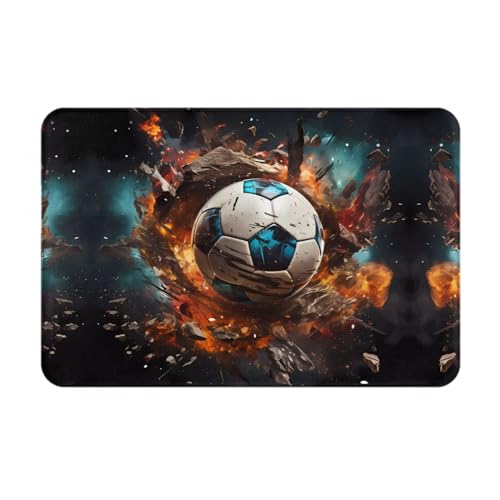 LiuMng Firecracker Fußmatte, Fußball, für alle Jahreszeiten, wasserabsorbierend, rutschfest, für Vorder- und Hintertür, Schuhkratzer, 40,6 x 61 cm LiuMng Firecracker Fußmatte, Fußball, für alle Jahreszeiten, wasserabsorbierend, rutschfest, für Vorder- und Hintertür, Schuhkratzer, 40,6 x 61 cm von LiuMng