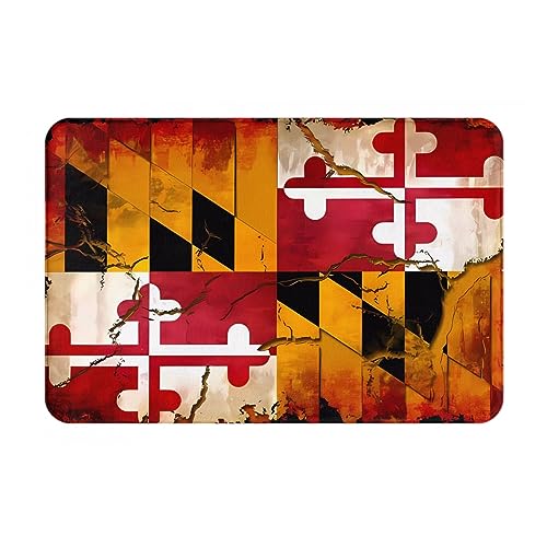 LiuMng Fußmatte aus Holz, Vintage-Stil, Maryland-Flagge, für alle Jahreszeiten, wasserabsorbierend, rutschfest, Fußmatten für Vorder- und Hintertür, Schuhkratzer, 40,6 x 61 cm LiuMng Fußmatte aus Holz, Vintage-Stil, Maryland-Flagge, für alle Jahreszeiten, wasserabsorbierend, rutschfest, Fußmatten für Vorder- und Hintertür, Schuhkratzer, 40,6 x 61 cm von LiuMng