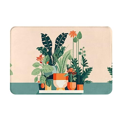 LiuMng Fußmatte mit Cartoon-Motiv, kleine grüne Pflanze, für alle Jahreszeiten, wasserabsorbierend, rutschfest, Fußmatten für Vorder- und Hintertür, Schuhkratzer, 40,6 x 61 cm LiuMng Fußmatte mit Cartoon-Motiv, kleine grüne Pflanze, für alle Jahreszeiten, wasserabsorbierend, rutschfest, Fußmatten für Vorder- und Hintertür, Schuhkratzer, 40,6 x 61 cm von LiuMng
