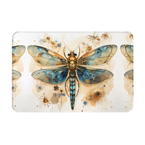 LiuMng Goldene zarte Libelle auf gelbem Hintergrund, Ganzjahres-Fußmatte, wasserabsorbierend, rutschfest, Fußmatten für Vorder- und Hintertür, Schuhkratzer, 40,6 x 61 cm LiuMng Goldene zarte Libelle auf gelbem Hintergrund, Ganzjahres-Fußmatte, wasserabsorbierend, rutschfest, Fußmatten für Vorder- und Hintertür, Schuhkratzer, 40,6 x 61 cm von LiuMng