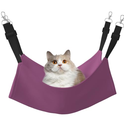 LiuMng Katzen-Hängematte für Käfig, verstellbares Haustierbett, einfarbig, traubenroter Druck, Welpenauflage, für Kätzchen, mittelgroße und kleine Tiere LiuMng Katzen-Hängematte für Käfig, verstellbares Haustierbett, einfarbig, traubenroter Druck, Welpenauflage, für Kätzchen, mittelgroße und kleine Tiere von LiuMng