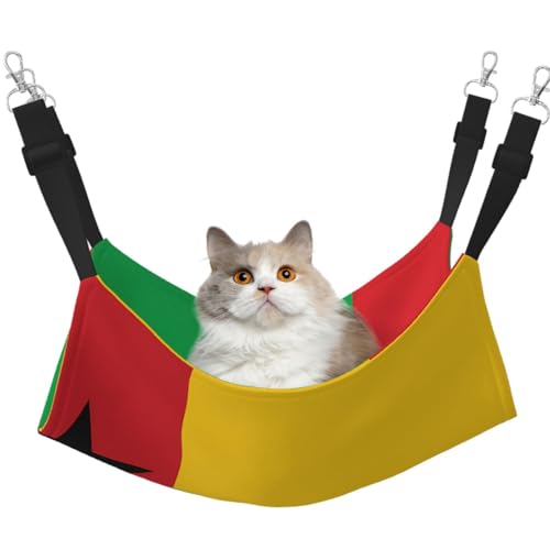 LiuMng Katzen-Hängemattenbett für Käfig, verstellbares Haustierbett, Flagge von Guinea-Bissau-Druck, Welpenauflage, für Kätzchen, mittelgroße und kleine Tiere LiuMng Katzen-Hängemattenbett für Käfig, verstellbares Haustierbett, Flagge von Guinea-Bissau-Druck, Welpenauflage, für Kätzchen, mittelgroße und kleine Tiere von LiuMng