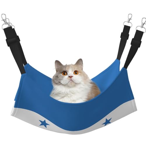 LiuMng Katzen-Hängemattenbett für Käfig, verstellbares Haustierbett, Flagge von Honduras, Welpenauflage, für Kätzchen, große und kleine Tiere LiuMng Katzen-Hängemattenbett für Käfig, verstellbares Haustierbett, Flagge von Honduras, Welpenauflage, für Kätzchen, große und kleine Tiere von LiuMng