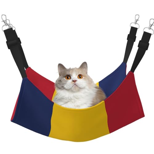 LiuMng Katzenhängematte für Käfig, verstellbares Haustierbett, Flagge des Tschad-Aufdrucks, Welpenauflage für Kätzchen, mittelgroße und kleine Tiere LiuMng Katzenhängematte für Käfig, verstellbares Haustierbett, Flagge des Tschad-Aufdrucks, Welpenauflage für Kätzchen, mittelgroße und kleine Tiere von LiuMng