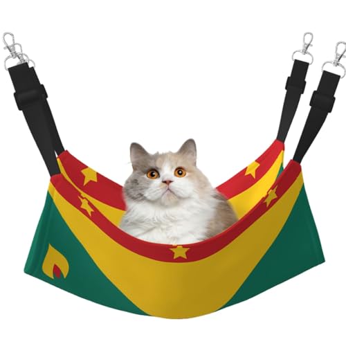 LiuMng Katzenhängematte für Käfig – verstellbares Haustierbett, Flagge von Grenada, Welpen-Ruheunterlage, für Kätzchen, mittelgroße und kleine Tiere LiuMng Katzenhängematte für Käfig – verstellbares Haustierbett, Flagge von Grenada, Welpen-Ruheunterlage, für Kätzchen, mittelgroße und kleine Tiere von LiuMng