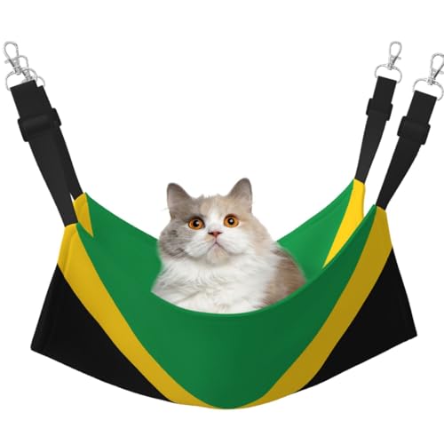 LiuMng Katzenhängematte für Käfig – verstellbares Haustierbett, Flagge von Jamaika, Welpen-Ruheunterlage, für Kätzchen, mittelgroße und kleine Tiere LiuMng Katzenhängematte für Käfig – verstellbares Haustierbett, Flagge von Jamaika, Welpen-Ruheunterlage, für Kätzchen, mittelgroße und kleine Tiere von LiuMng