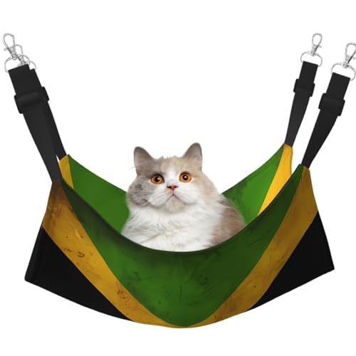 LiuMng Katzenhängematte für Käfig – verstellbares Haustierbett, alte jamaikanische Flagge, Welpen-Ruheunterlage, für Kätzchen, mittelgroße und kleine Tiere LiuMng Katzenhängematte für Käfig – verstellbares Haustierbett, alte jamaikanische Flagge, Welpen-Ruheunterlage, für Kätzchen, mittelgroße und kleine Tiere von LiuMng