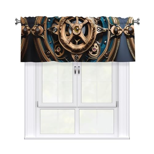 LiuMng Kurze Vorhänge, Volant, Stangentasche, verdunkelnder Fenstervorhang, cooler Steampunk-Gangendruck, weicher Volant, für Fenster, 137,2 x 45,7 cm LiuMng Kurze Vorhänge, Volant, Stangentasche, verdunkelnder Fenstervorhang, cooler Steampunk-Gangendruck, weicher Volant, für Fenster, 137,2 x 45,7 cm von LiuMng