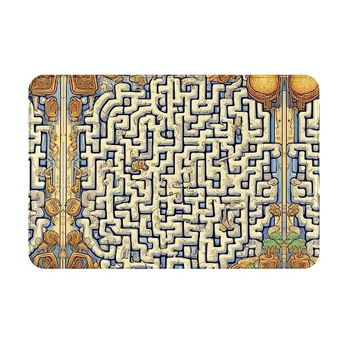 LiuMng Labyrinth Schatzkarte Winter-Fußmatte, 40,6 x 61 cm, wasserabsorbierende, rutschfeste Fußmatten für Vorder- und Hintertür/Willkommensmatte von LiuMng