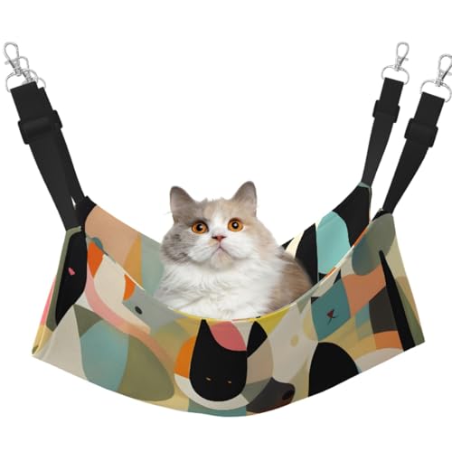 LiuMng Mittelgroßes Katzen-Hängemattenbett für Käfig – verstellbares Haustierbett, Mitte des Jahrhunderts, moderner Kunstdruck, Welpenauflage, für Kätzchen, Kleintiere LiuMng Mittelgroßes Katzen-Hängemattenbett für Käfig – verstellbares Haustierbett, Mitte des Jahrhunderts, moderner Kunstdruck, Welpenauflage, für Kätzchen, Kleintiere von LiuMng