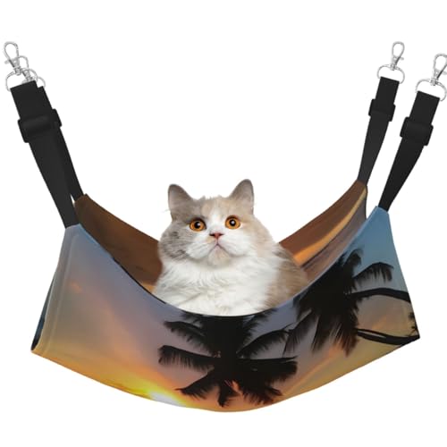 LiuMng Mittelgroßes Katzenhängemattenbett für Käfig – verstellbares Haustierbett, Sonnenuntergang und Strand, Welpenauflage für Kätzchen, kleine Tiere LiuMng Mittelgroßes Katzenhängemattenbett für Käfig – verstellbares Haustierbett, Sonnenuntergang und Strand, Welpenauflage für Kätzchen, kleine Tiere von LiuMng