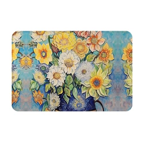 LiuMng Öl auf Leinwand Blumen Ganzjahres-Fußmatte, wasserabsorbierend, rutschfest, Fußmatten für Vorder- und Hintertür, Schuhkratzer, 40,6 x 61 cm LiuMng Öl auf Leinwand Blumen Ganzjahres-Fußmatte, wasserabsorbierend, rutschfest, Fußmatten für Vorder- und Hintertür, Schuhkratzer, 40,6 x 61 cm von LiuMng