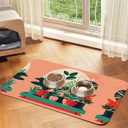 LiuMng Saugfähige Futtermatte für den Innenbereich, 40 x 60 cm, mit grünen Pflanzen, schnell trocknendes Futter-Pad/Leder-Tischset, für Hunde, Katzen, Futternapf, Wasser LiuMng Saugfähige Futtermatte für den Innenbereich, 40 x 60 cm, mit grünen Pflanzen, schnell trocknendes Futter-Pad/Leder-Tischset, für Hunde, Katzen, Futternapf, Wasser von LiuMng
