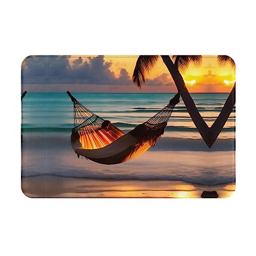 LiuMng Sunset Beach Hängematte Winter Fußmatte 40,6 x 61 cm – wasserabsorbierende, rutschfeste Fußmatten für Vorder- und Hintertür/Willkommensmatte LiuMng Sunset Beach Hängematte Winter Fußmatte 40,6 x 61 cm – wasserabsorbierende, rutschfeste Fußmatten für Vorder- und Hintertür/Willkommensmatte von LiuMng