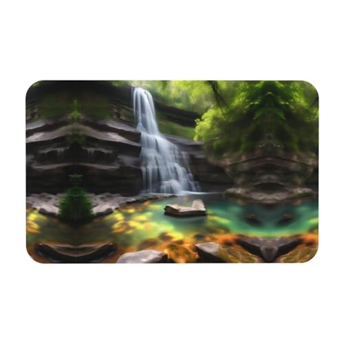 LiuMng Wasserfall-Aufdruck, Kieselgur-Badvorleger, saugfähig, Badläufer, Teppich, Bodenmatte, passt unter die Tür LiuMng Wasserfall-Aufdruck, Kieselgur-Badvorleger, saugfähig, Badläufer, Teppich, Bodenmatte, passt unter die Tür von LiuMng