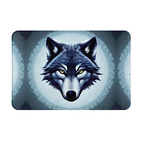 LiuMng Winter-Fußmatte, Motiv: wilder Wolfskopf, 40,6 x 61 cm, wasserabsorbierend, rutschfest, Fußmatten für Vorder- und Hintertür/Willkommensmatte LiuMng Winter-Fußmatte, Motiv: wilder Wolfskopf, 40,6 x 61 cm, wasserabsorbierend, rutschfest, Fußmatten für Vorder- und Hintertür/Willkommensmatte von LiuMng