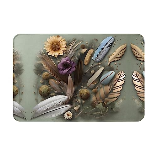 LiuMng Winter-Fußmatte mit Federblumen, 40,6 x 61 cm, wasserabsorbierend, rutschfest, Fußmatten für Vorder- und Hintertür/Willkommensmatte LiuMng Winter-Fußmatte mit Federblumen, 40,6 x 61 cm, wasserabsorbierend, rutschfest, Fußmatten für Vorder- und Hintertür/Willkommensmatte von LiuMng