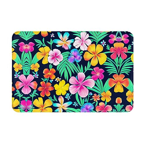 LiuMng Winter-Fußmatte mit bunten Blumen, 40,6 x 61 cm, wasserabsorbierend, rutschfest, Fußmatten für Vorder- und Hintertür/Willkommensmatte von LiuMng