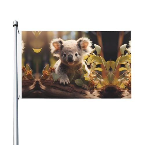 Niedliche Koala-Pflanzen-Flaggen, 90 x 150 cm, farbecht, für Innen- und Außenbereich, mit Metallösen, für Zuhause, Urlaubsdekoration Niedliche Koala-Pflanzen-Flaggen, 90 x 150 cm, farbecht, für Innen- und Außenbereich, mit Metallösen, für Zuhause, Urlaubsdekoration von LiuMng