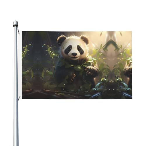 Niedliche Panda-Pflanzen-Flaggen, 90 x 150 cm, farbecht, für Innen- und Außenbereich, mit Metallösen, für Zuhause, Urlaubsdekoration Niedliche Panda-Pflanzen-Flaggen, 90 x 150 cm, farbecht, für Innen- und Außenbereich, mit Metallösen, für Zuhause, Urlaubsdekoration von LiuMng