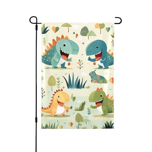 Niedliche kleine Baby-Dinosaurier-Druck, doppelseitige Gartenflagge – farbecht, Feiertagsbanner für Hof-Dekoration, Willkommensschild, 31,8 x 45,7 cm Niedliche kleine Baby-Dinosaurier-Druck, doppelseitige Gartenflagge – farbecht, Feiertagsbanner für Hof-Dekoration, Willkommensschild, 31,8 x 45,7 cm von LiuMng