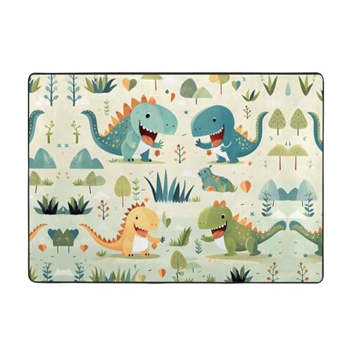 Niedlicher kleiner Baby-Teppich mit Dinosaurier-Druck, 203,2 x 147,3 cm, große Fläche, Flanellstoff, Fußmatte für Schlafzimmer, Büro, Badezimmer Niedlicher kleiner Baby-Teppich mit Dinosaurier-Druck, 203,2 x 147,3 cm, große Fläche, Flanellstoff, Fußmatte für Schlafzimmer, Büro, Badezimmer von LiuMng