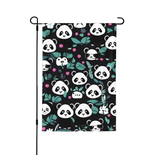 Niedliches Panda-Motiv, doppelseitige Gartenflagge – farbecht, für den Urlaub, als Dekoration für den Hof, Willkommensschild, 31,8 x 45,7 cm Niedliches Panda-Motiv, doppelseitige Gartenflagge – farbecht, für den Urlaub, als Dekoration für den Hof, Willkommensschild, 31,8 x 45,7 cm von LiuMng