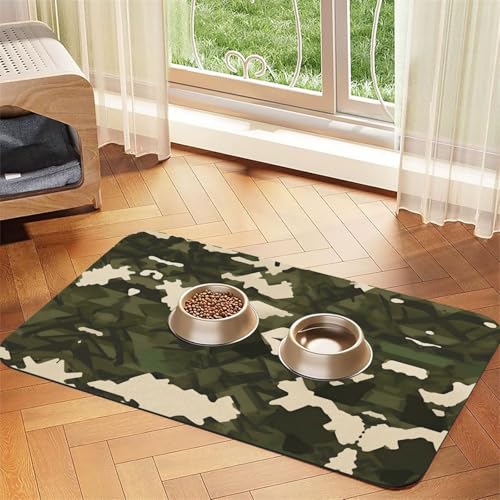 Saugfähige Futtermatte für Haustiere, 30 x 45 cm, Armee-Camouflage-Druck, schnell trocknendes Futterunterlage/Leder-Tischset, für Hunde und Katzen, Futternapf, Wasser Saugfähige Futtermatte für Haustiere, 30 x 45 cm, Armee-Camouflage-Druck, schnell trocknendes Futterunterlage/Leder-Tischset, für Hunde und Katzen, Futternapf, Wasser von LiuMng