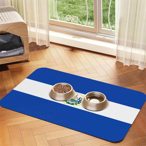 Saugfähige Futtermatte für Haustiere, 30 x 45 cm, El Salvador Druck, schnell trocknendes Futterpad/Leder-Tischset, für Hunde und Katzen, Futternapf Saugfähige Futtermatte für Haustiere, 30 x 45 cm, El Salvador Druck, schnell trocknendes Futterpad/Leder-Tischset, für Hunde und Katzen, Futternapf von LiuMng