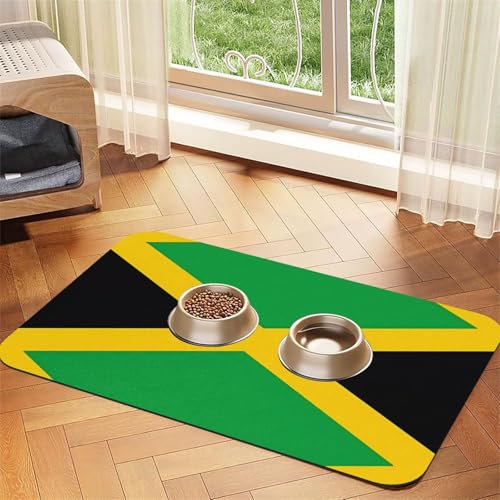Saugfähige Futtermatte für Haustiere, 30 x 45 cm, Jamaika-Flagge, schnell trocknendes Futter-Pad/Leder-Tischset, für Hunde und Katzen, Futternapf, Wasser Saugfähige Futtermatte für Haustiere, 30 x 45 cm, Jamaika-Flagge, schnell trocknendes Futter-Pad/Leder-Tischset, für Hunde und Katzen, Futternapf, Wasser von LiuMng